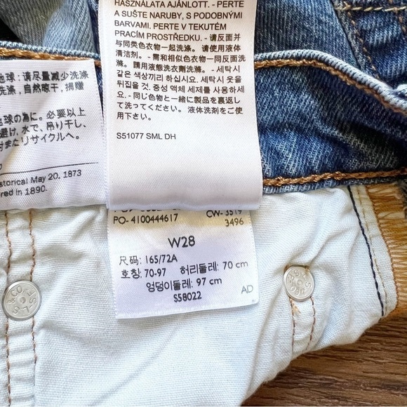 Levi’s 501 Raw Hem Button Down Jean Shorts Waist 28 - Picture 4 of 9